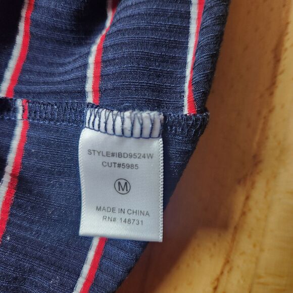 2/$15 Windsor Navy, Red, White, Striped Form Fitting, Mini Dress, Medium - Picture 4 of 6